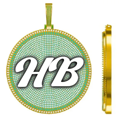 CUSTOM LETTER NECKLACE 3D BIG DISC sold by The GUU Shop