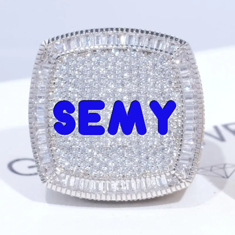 CUSTOM LETTER 3D ICED RING sold by The GUU Shop