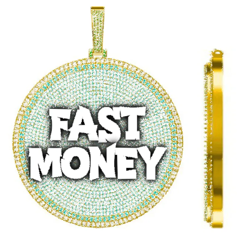 CUSTOM LETTER NECKLACE 3D BIG DISC sold by The GUU Shop