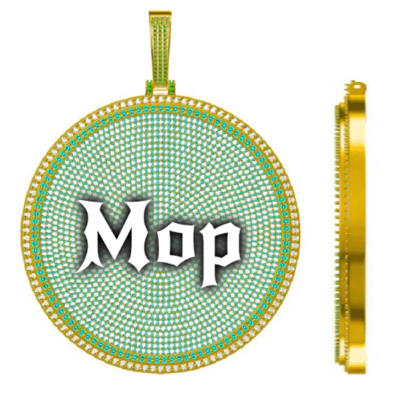 CUSTOM LETTER NECKLACE 3D BIG DISC sold by The GUU Shop