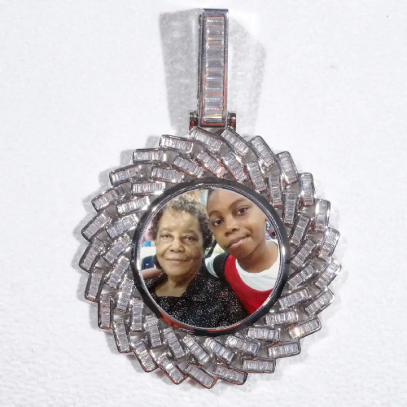 Large 3D Baguette Custom Picture Pendant sold by The GUU Shop