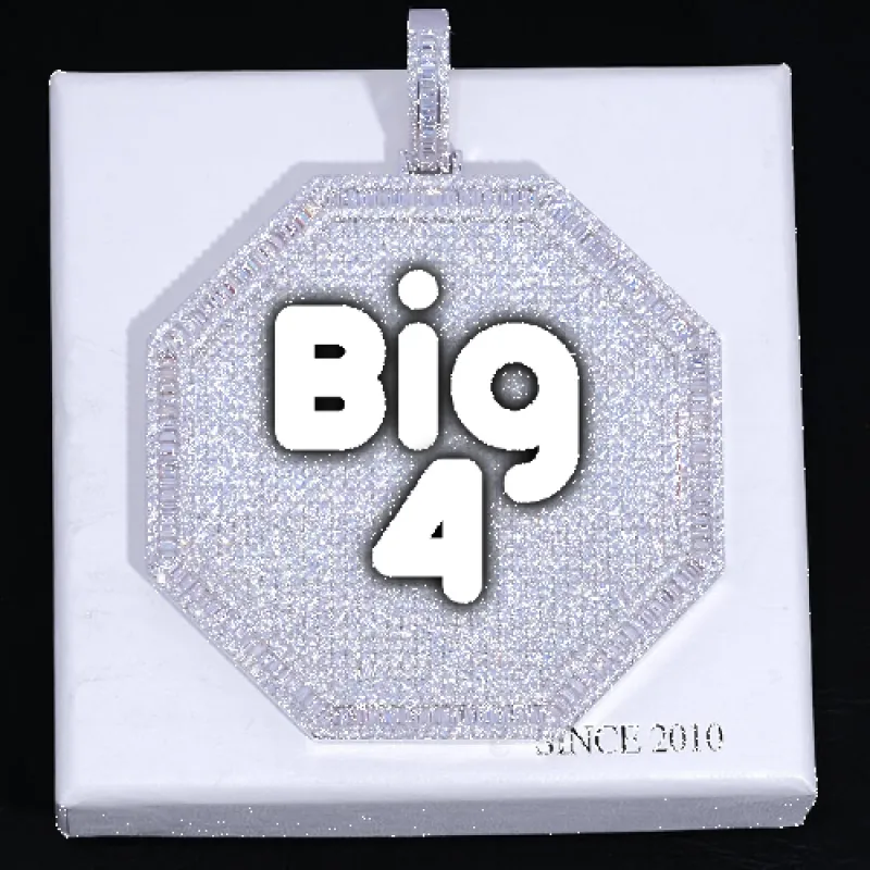 CUSTOM LETTER NECKLACE 3D BIG OCTAGON sold by The GUU Shop