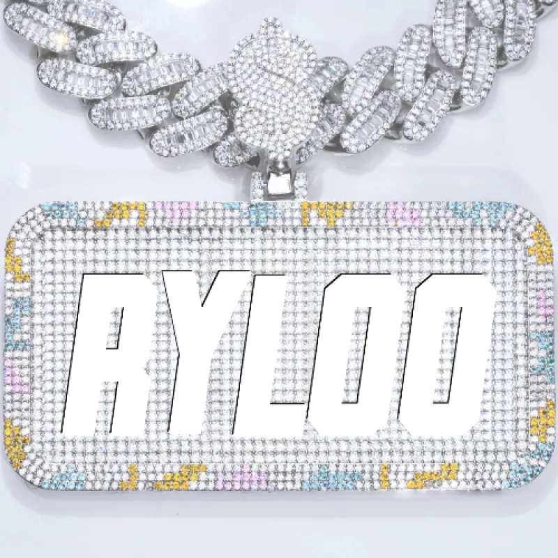 CUSTOM LETTER NECKLACE 3D COLORFUL SQUARE sold by The GUU Shop