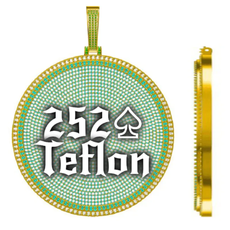 CUSTOM LETTER NECKLACE 3D BIG DISC sold by The GUU Shop