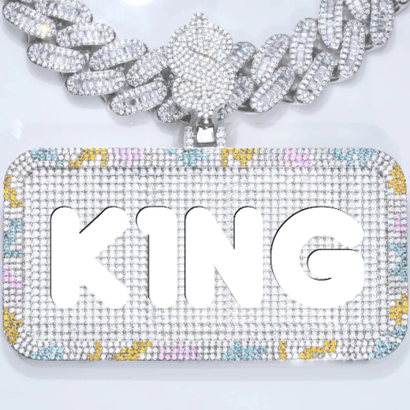 CUSTOM LETTER NECKLACE 3D COLORFUL SQUARE sold by The GUU Shop