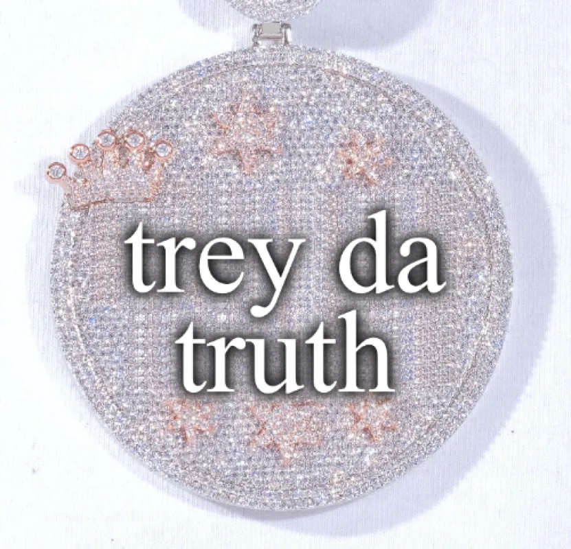 CUSTOM LETTER NECKLACE 3D BIG CROWN DISC sold by The GUU Shop