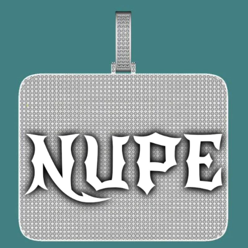 CUSTOM LETTER NECKLACE 3D BIG SQUARE sold by The GUU Shop