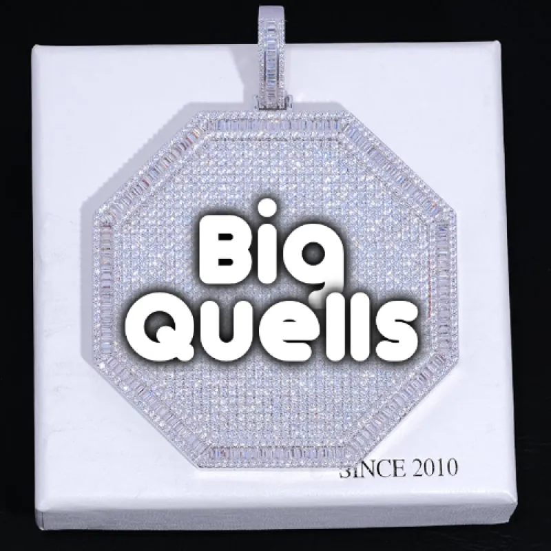 CUSTOM LETTER NECKLACE 3D BIG OCTAGON sold by The GUU Shop