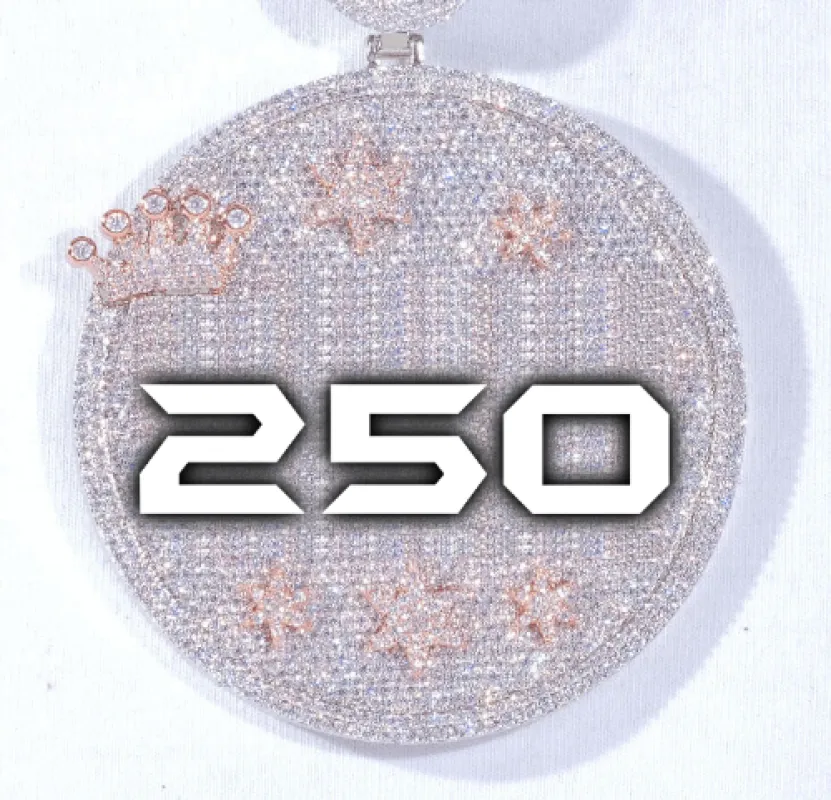 CUSTOM LETTER NECKLACE 3D BIG CROWN DISC made by The GUU Shop