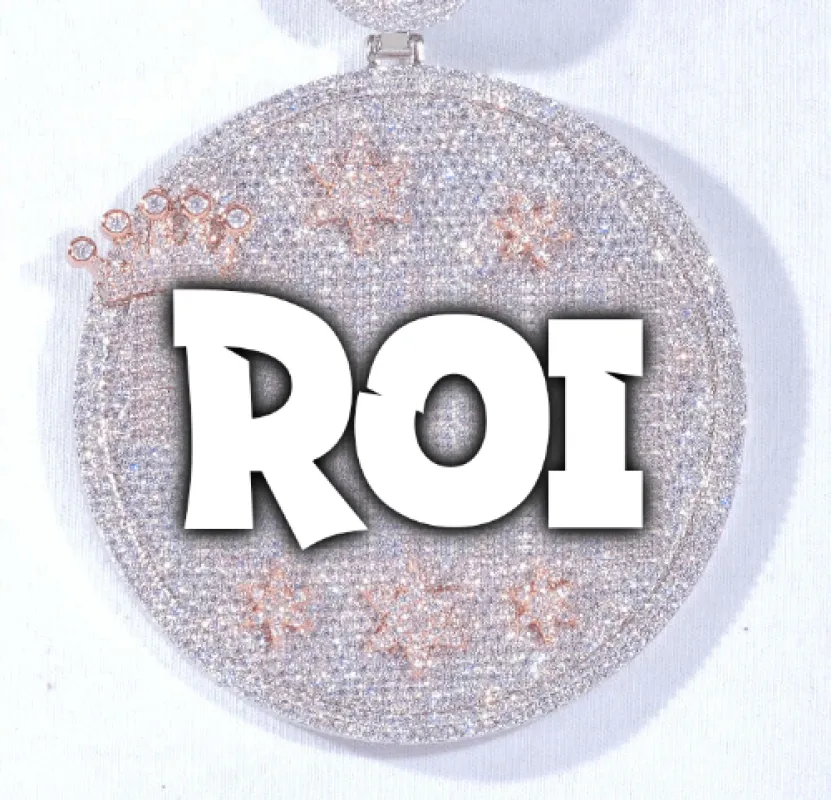 CUSTOM LETTER NECKLACE 3D BIG CROWN DISC made by The GUU Shop