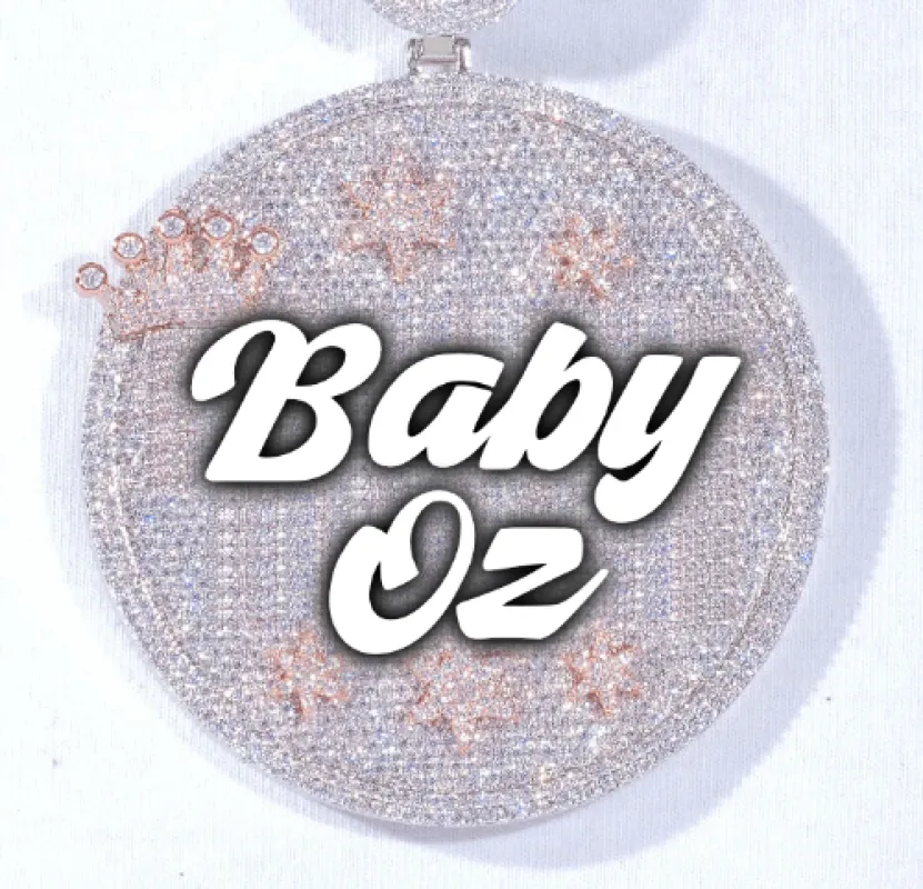 CUSTOM LETTER NECKLACE 3D BIG CROWN DISC sold by The GUU Shop