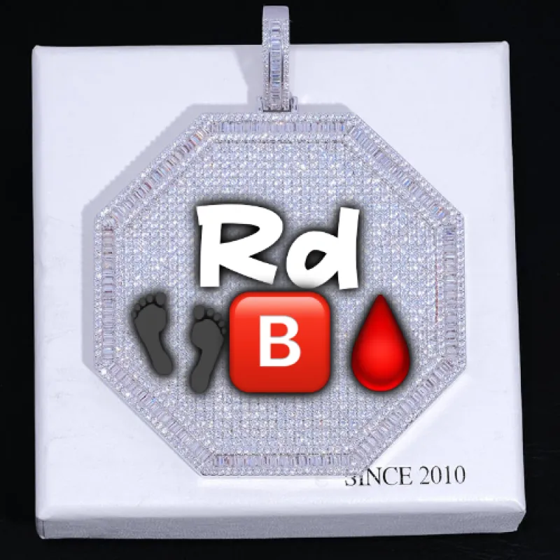 CUSTOM LETTER NECKLACE 3D BIG OCTAGON sold by The GUU Shop