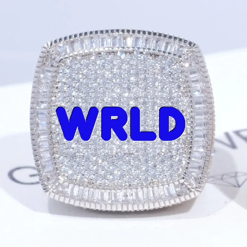 CUSTOM LETTER 3D ICED RING sold by The GUU Shop