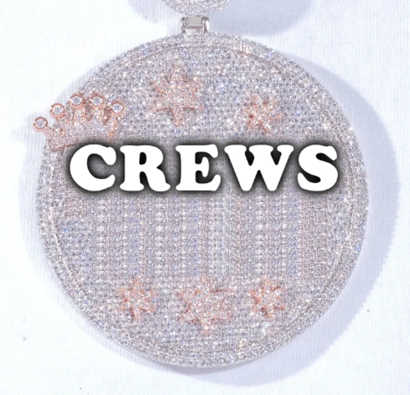 CUSTOM LETTER NECKLACE 3D BIG CROWN DISC sold by The GUU Shop