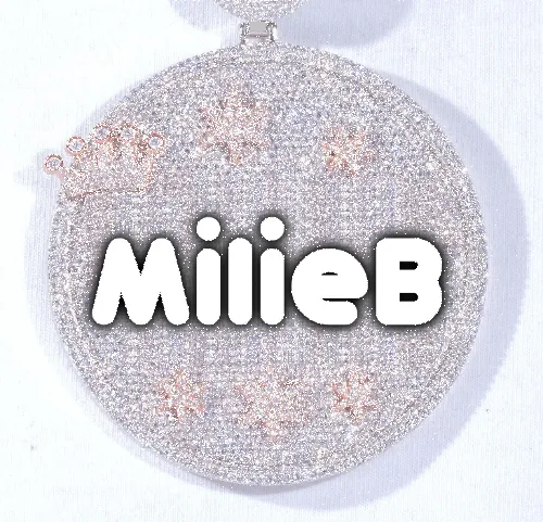 CUSTOM LETTER NECKLACE 3D BIG CROWN DISC sold by The GUU Shop