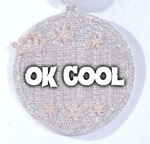 CUSTOM LETTER NECKLACE 3D BIG CROWN DISC sold by The GUU Shop