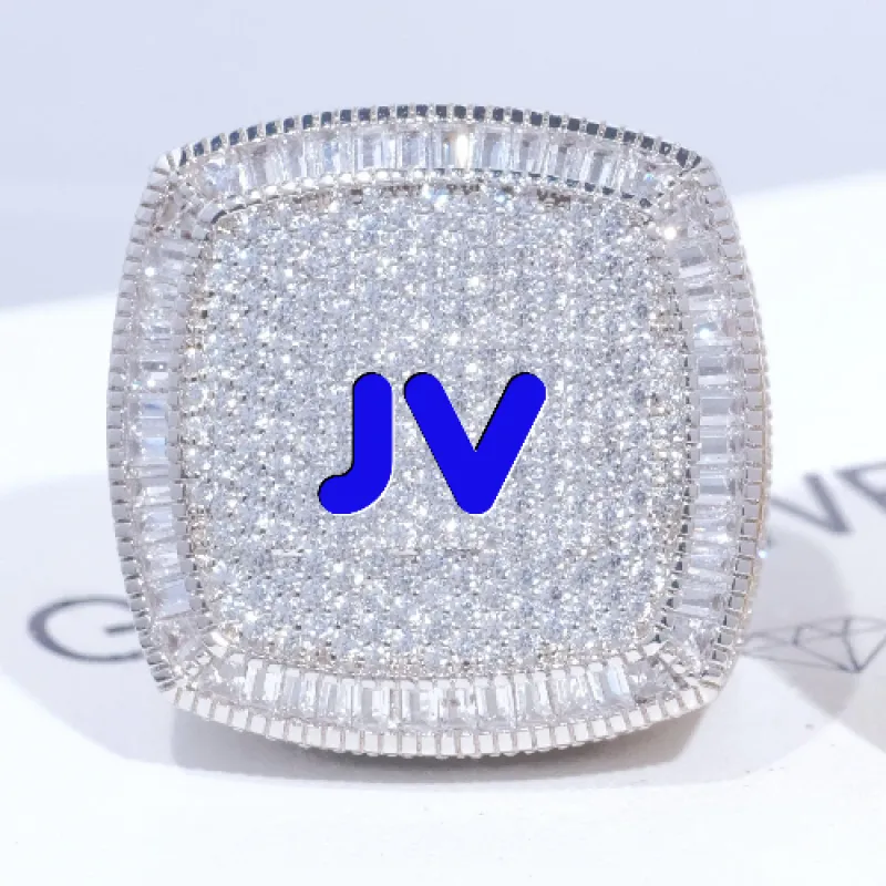 CUSTOM LETTER 3D ICED RING sold by The GUU Shop