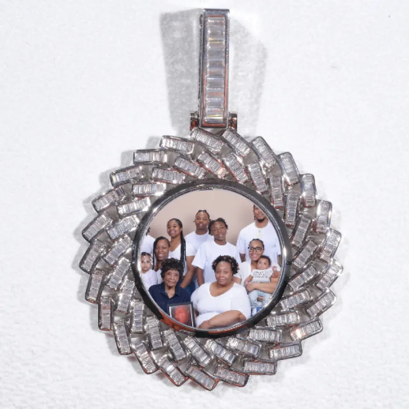 Large 3D Baguette Custom Picture Pendant sold by The GUU Shop