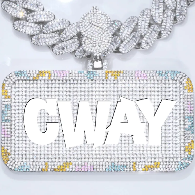 CUSTOM LETTER NECKLACE 3D COLORFUL SQUARE sold by The GUU Shop