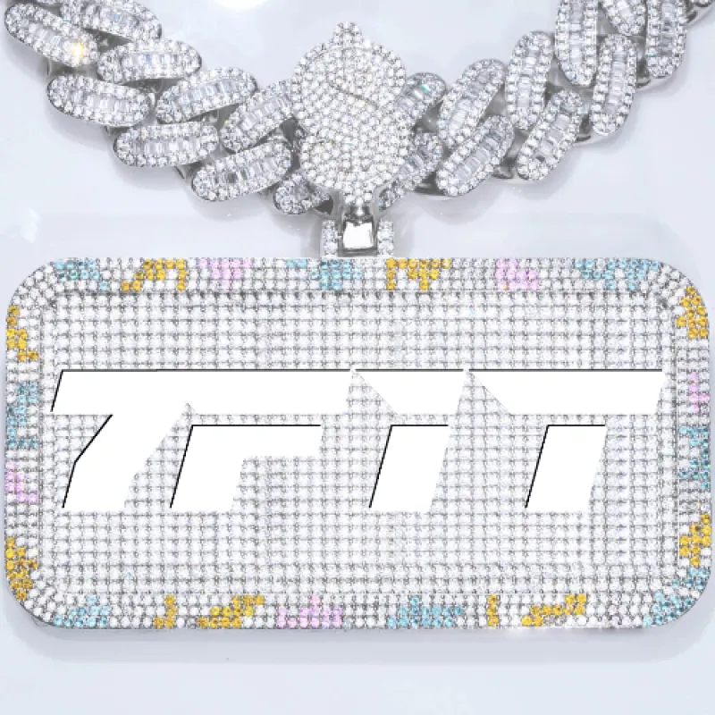 CUSTOM LETTER NECKLACE 3D COLORFUL SQUARE sold by The GUU Shop