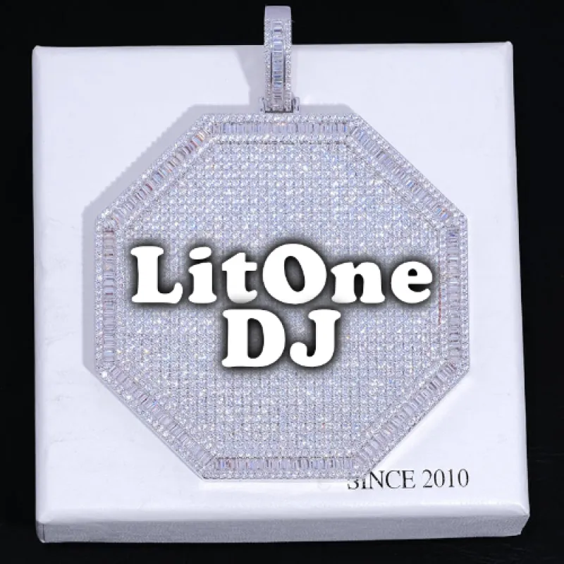 CUSTOM LETTER NECKLACE 3D BIG OCTAGON sold by The GUU Shop