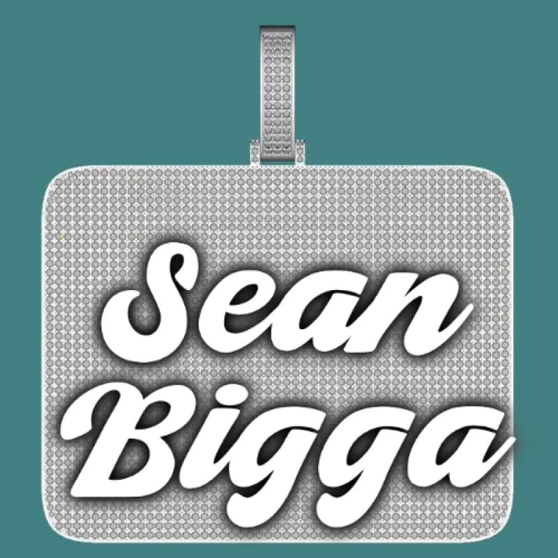 CUSTOM LETTER NECKLACE 3D BIG SQUARE sold by The GUU Shop