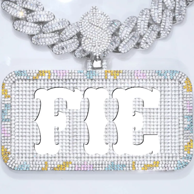 CUSTOM LETTER NECKLACE 3D COLORFUL SQUARE sold by The GUU Shop