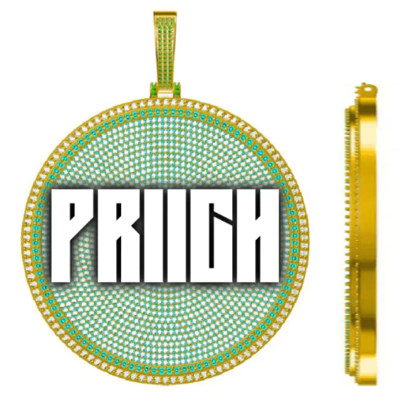 CUSTOM LETTER NECKLACE 3D BIG DISC sold by The GUU Shop