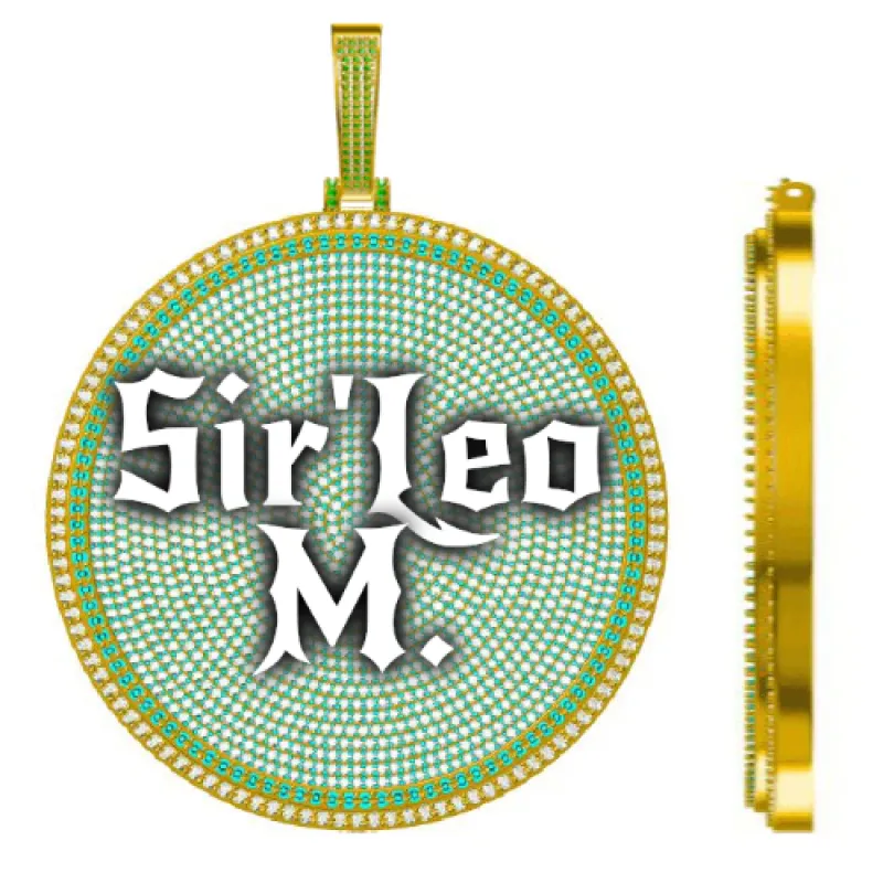 CUSTOM LETTER NECKLACE 3D BIG DISC sold by The GUU Shop