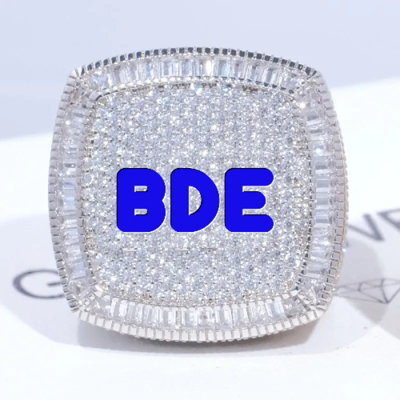 CUSTOM LETTER 3D ICED RING sold by The GUU Shop