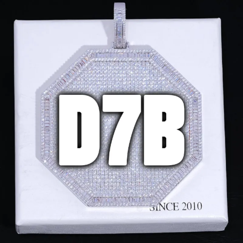 CUSTOM LETTER NECKLACE 3D BIG OCTAGON sold by The GUU Shop