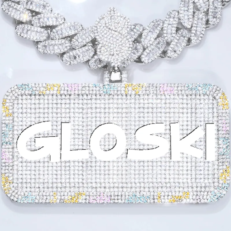 CUSTOM LETTER NECKLACE 3D COLORFUL SQUARE sold by The GUU Shop