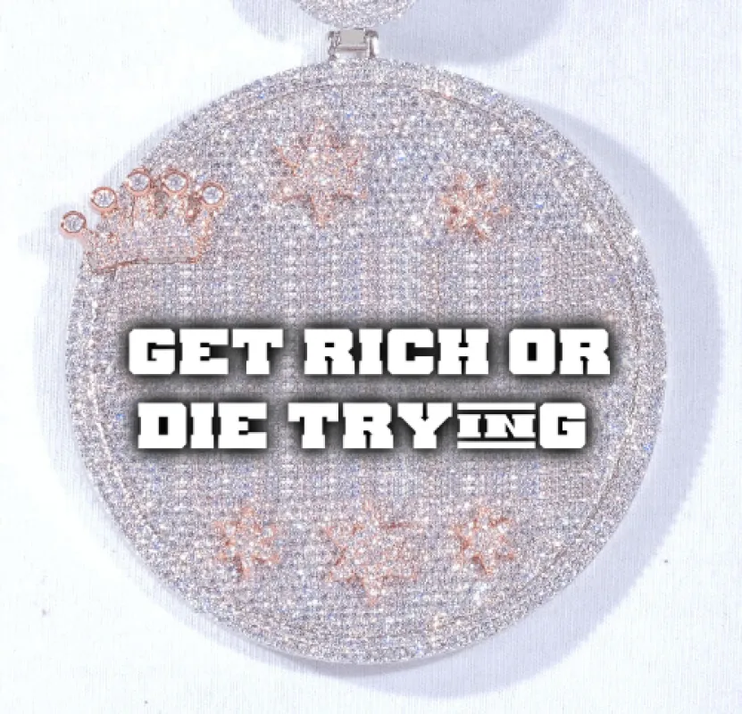 CUSTOM LETTER NECKLACE 3D BIG CROWN DISC sold by The GUU Shop