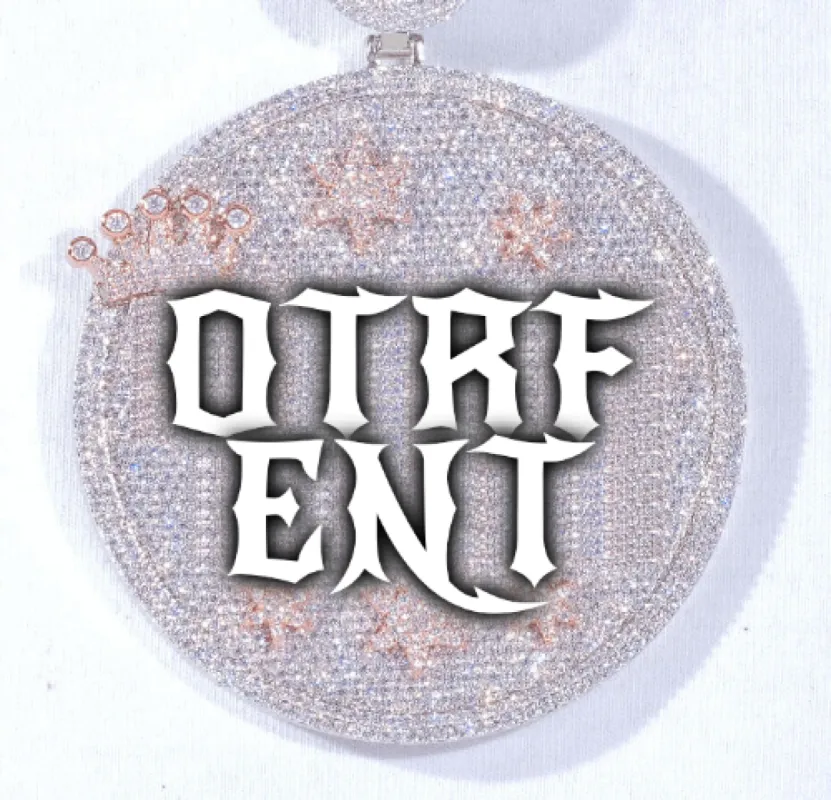 CUSTOM LETTER NECKLACE 3D BIG CROWN DISC sold by The GUU Shop