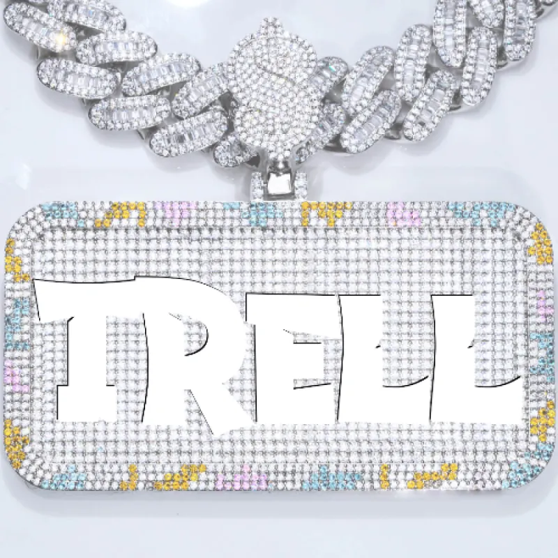 CUSTOM LETTER NECKLACE 3D COLORFUL SQUARE sold by The GUU Shop