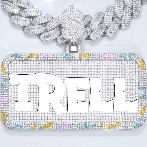 CUSTOM LETTER NECKLACE 3D COLORFUL SQUARE sold by The GUU Shop