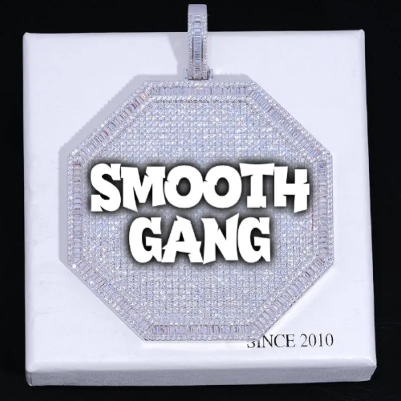 CUSTOM LETTER NECKLACE 3D BIG OCTAGON sold by The GUU Shop