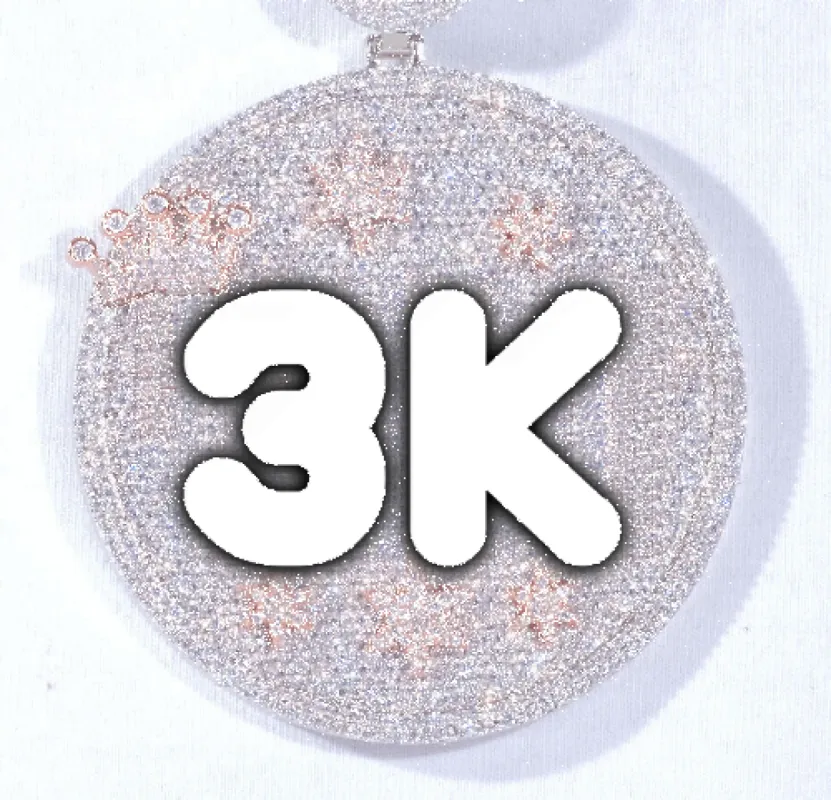 CUSTOM LETTER NECKLACE 3D BIG CROWN DISC sold by The GUU Shop