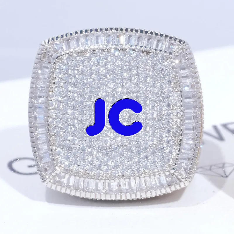 CUSTOM LETTER 3D ICED RING sold by The GUU Shop