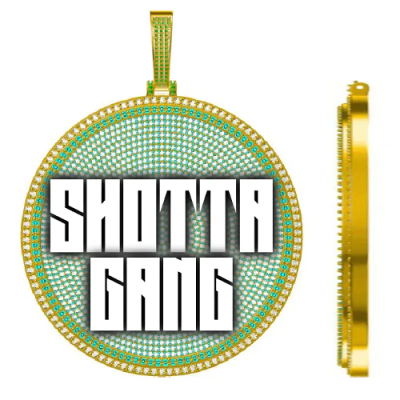 CUSTOM LETTER NECKLACE 3D BIG DISC made by The GUU Shop