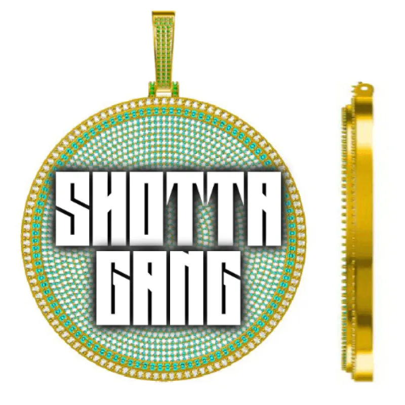 CUSTOM LETTER NECKLACE 3D BIG DISC sold by The GUU Shop