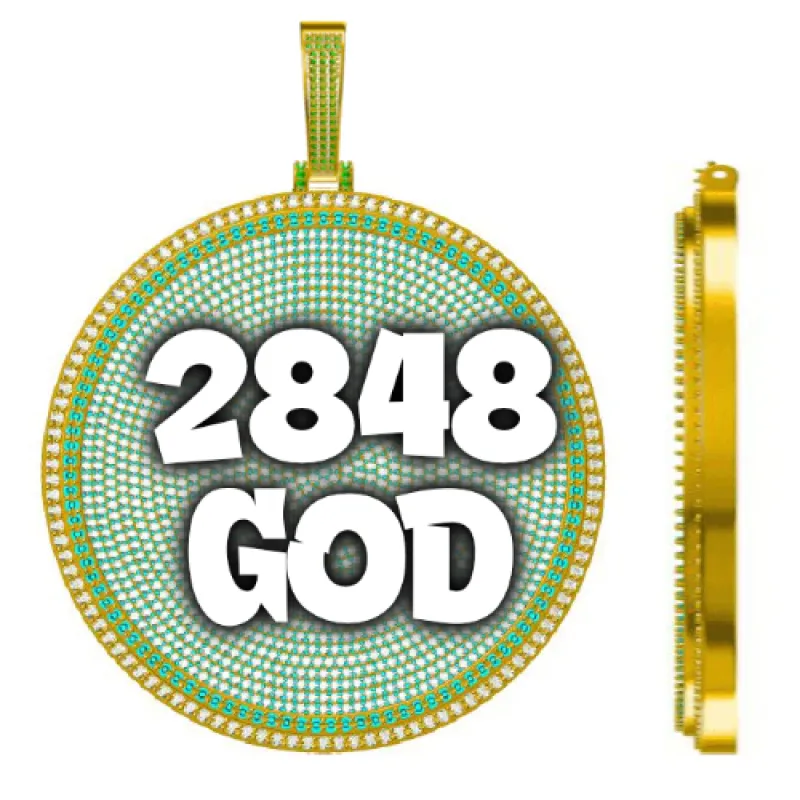 CUSTOM LETTER NECKLACE 3D BIG DISC made by The GUU Shop