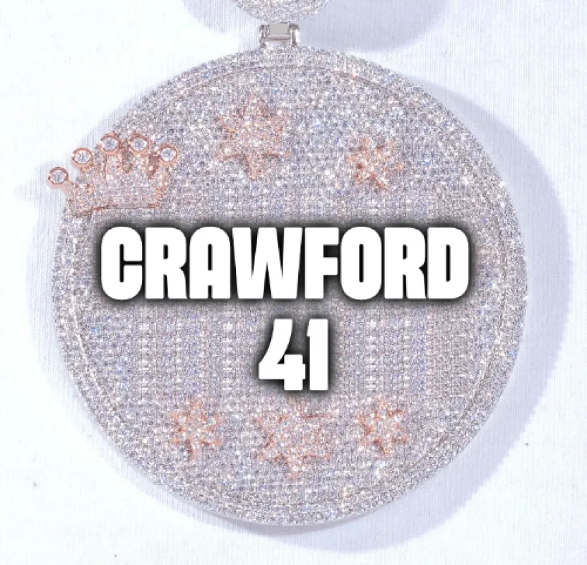 CUSTOM LETTER NECKLACE 3D BIG CROWN DISC sold by The GUU Shop