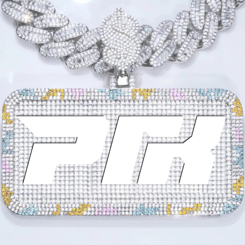 CUSTOM LETTER NECKLACE 3D COLORFUL SQUARE sold by The GUU Shop