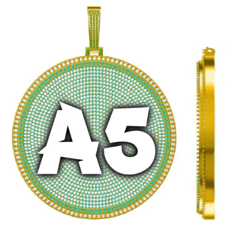 CUSTOM LETTER NECKLACE 3D BIG DISC sold by The GUU Shop