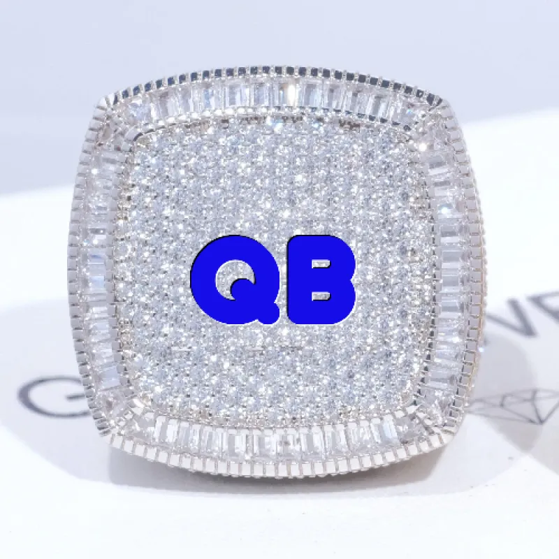 CUSTOM LETTER 3D ICED RING sold by The GUU Shop