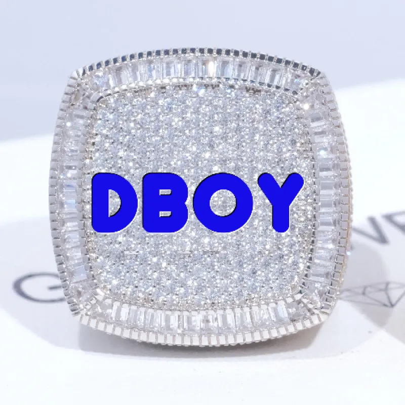 CUSTOM LETTER 3D ICED RING sold by The GUU Shop