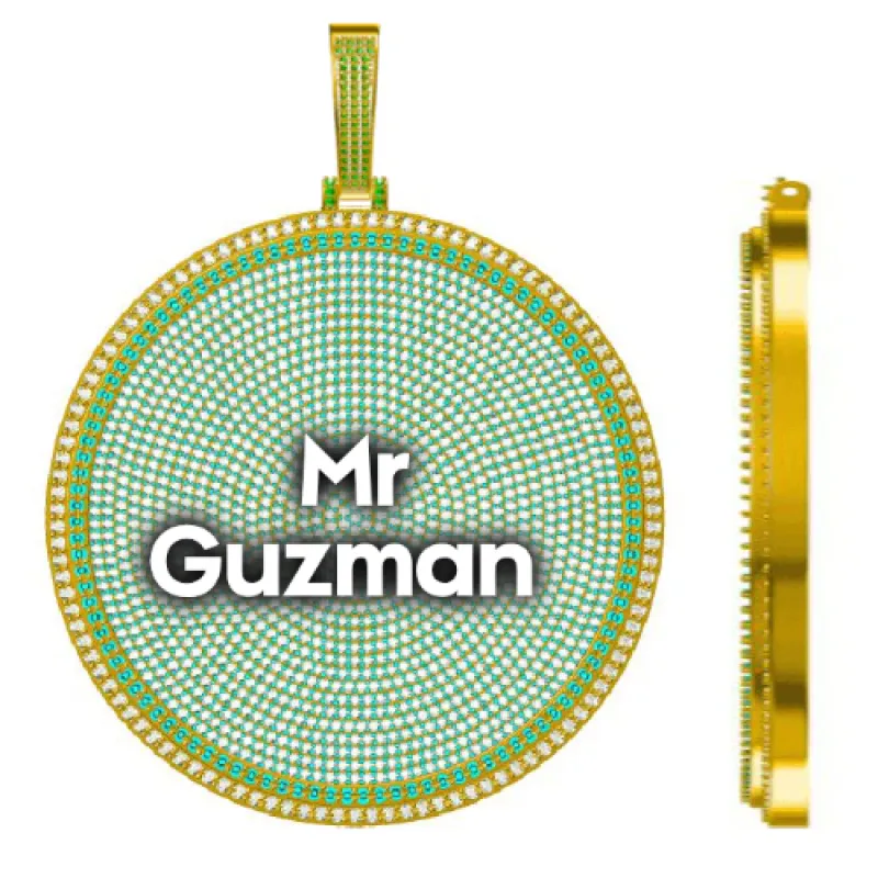 CUSTOM LETTER NECKLACE 3D BIG DISC sold by The GUU Shop