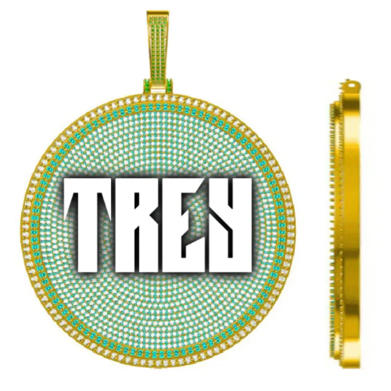 CUSTOM LETTER NECKLACE 3D BIG DISC made by The GUU Shop