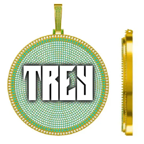 CUSTOM LETTER NECKLACE 3D BIG DISC sold by The GUU Shop